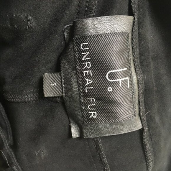 𝅺unreal Fur Black Suede Like Pants Jeans - Picture 8 of 8